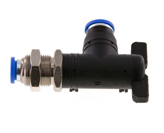 2-Way Elbow Ball Valve 8 mm Plastic/Brass Bulkhead
