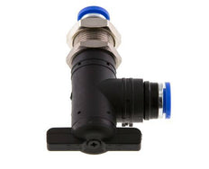 Robinet à boisseau sphérique coudé à 2 voies Bulkhead 8 mm en plastique/laiton