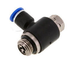 Coude de sortie de compteur pour silencieux 6 mm - G1/4'' laiton/PA 66 Vis fendue