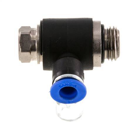 Coude de sortie de compteur pour silencieux 6 mm - G1/4'' laiton/PA 66 Vis fendue