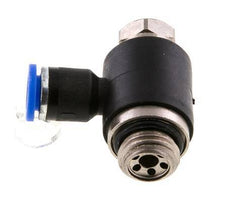 Coude de sortie de compteur pour silencieux 6 mm - G1/4'' laiton/PA 66 Vis fendue