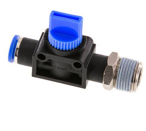 3/2-Way Shut-Off Hand Valve 8 mm - R3/8'' Plastic/Brass Thread-side venting