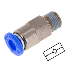 Push-In Fitting 10mm & R1/4'' Male Auto Shut-Off Brass/PBT 0-10bar (0-145psi)
