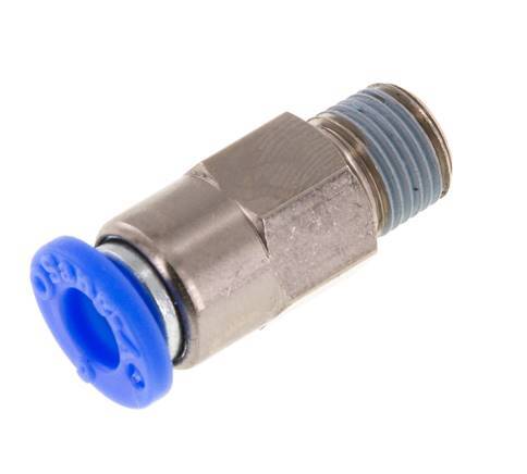 Raccord à Enfoncer 6mm & R1/8'' Mâle Autobloquant en Laiton/PBT 0-10bar (0-145psi) [2 pièces].