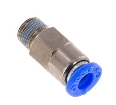 Raccord à Enfoncer 6mm & R1/8'' Mâle Autobloquant en Laiton/PBT 0-10bar (0-145psi) [2 pièces].