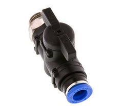 Vanne à boule droite à 2 voies 8 mm - G1/4'' plastique/laiton