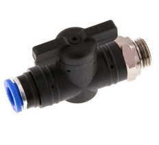 Vanne à boule droite à 2 voies 8 mm - G1/4'' plastique/laiton