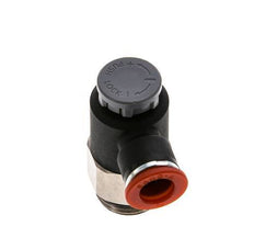 Vanne de régulation de débit Coude d'entrée 10 mm - G1/2'' Laiton/ Contre-écrou PA 66