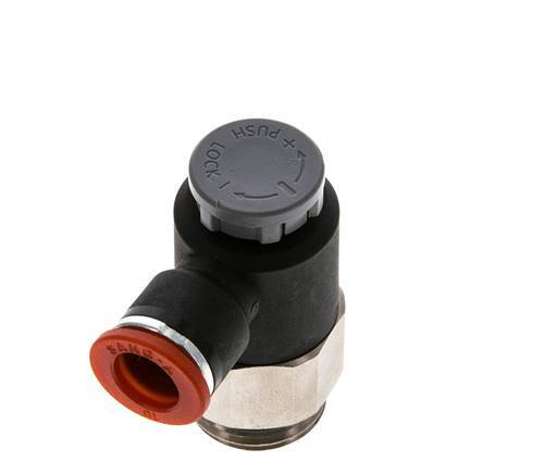 Vanne de régulation de débit Coude d'entrée 10 mm - G1/2'' Laiton/ Contre-écrou PA 66