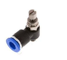 Coude de sortie de compteur du silencieux Flow Control 6 mm - M5 Laiton/PA 66