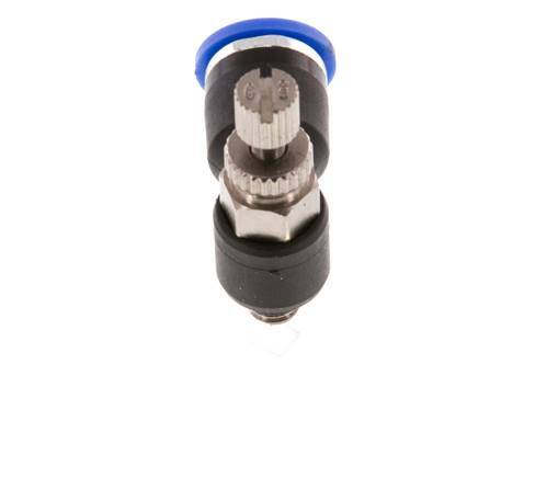 Coude de sortie de compteur du silencieux Flow Control 6 mm - M5 Laiton/PA 66
