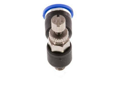 Coude de sortie de compteur du silencieux Flow Control 6 mm - M5 Laiton/PA 66