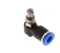 Coude de sortie de compteur du silencieux Flow Control 6 mm - M5 Laiton/PA 66