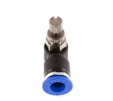 Coude de sortie de compteur du silencieux Flow Control 6 mm - M5 Laiton/PA 66
