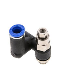 Silencieux de contrôle de débit, compteur rotatif 8 mm - G1/8''-M5 Brass/PA 66 avec clapet anti-retour piloté