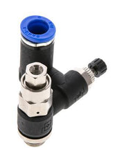Silencieux de contrôle de débit, compteur rotatif 8 mm - G1/8''-M5 Brass/PA 66 avec clapet anti-retour piloté