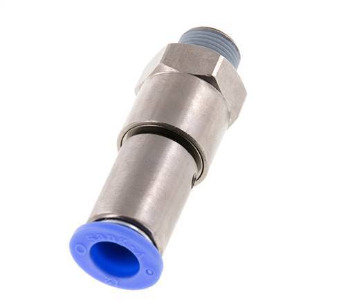 12mm & R3/8'' Quick Swivel Joint Push-In-Male Threads Laiton nickele/PBT NBR rotatif