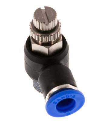 Flow Control Silencer Meter-Out Elbow 6 mm - R1/8'' Brass/PA 66