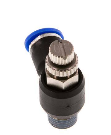 Flow Control Silencer Meter-Out Elbow 6 mm - R1/8'' Brass/PA 66