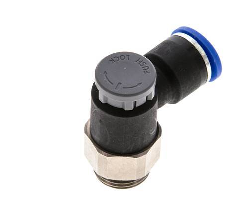 Vanne de régulation de débit Coude de sortie de compteur 10 mm - G3/8'' Laiton/ Contre-écrou PA 66