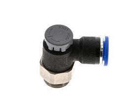 Vanne de régulation de débit Coude de sortie de compteur 10 mm - G3/8'' Laiton/ Contre-écrou PA 66