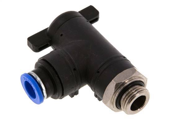 Vanne à bille coudée à 2 voies 10 mm - G3/8'' plastique/laiton