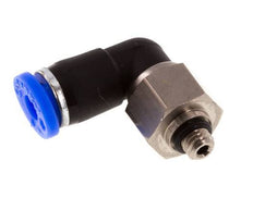 Coude 4mm & M5 Joint Tournant Filetages mâle Push-In Laiton nickele/PBT NBR Rotatif