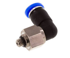 Coude 4mm & M5 Joint Tournant Filetages mâle Push-In Laiton nickele/PBT NBR Rotatif