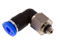 Coude 4mm & M5 Joint Tournant Filetages mâle Push-In Laiton nickele/PBT NBR Rotatif