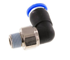 Coude 6mm & R1/8'' Joint pivotant Filets mâles à enfoncer Laiton nickele/PBT NBR Rotatif