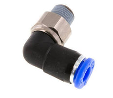 Coude 6mm & R1/8'' Joint pivotant Filets mâles à enfoncer Laiton nickele/PBT NBR Rotatif