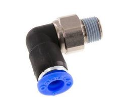 Coude 6mm & R1/8'' Joint pivotant Filets mâles à enfoncer Laiton nickele/PBT NBR Rotatif