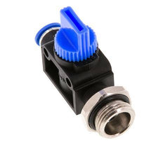 Vanne manuelle d'arrêt à 3/2 voies 6 mm - G3/8'' plastique/laiton Ventilation côté tube