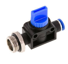 Vanne manuelle d'arrêt à 3/2 voies 6 mm - G3/8'' plastique/laiton Ventilation côté tube
