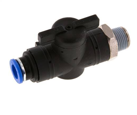 Vanne à boule droite à 2 voies 10 mm - R3/8'' plastique/laiton