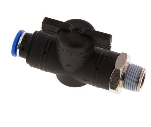 Vanne à boule droite à 2 voies 10 mm - R3/8'' plastique/laiton