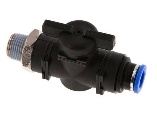 Vanne à boule droite à 2 voies 10 mm - R3/8'' plastique/laiton