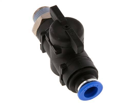 Vanne à boule droite à 2 voies 10 mm - R3/8'' plastique/laiton