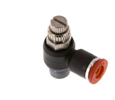 Flow Control Silencer Meter-In Elbow 6 mm - R1/8'' Brass/PA 66