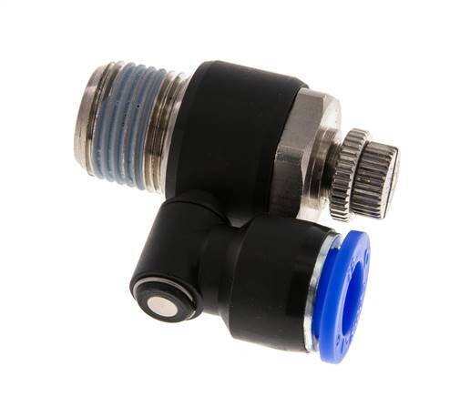 Silencieux de contrôle d'écoulement Sortie de compteur rotative 12 mm - R1/2'' Laiton/PA 66