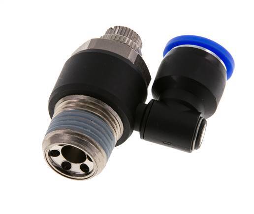 Silencieux de contrôle d'écoulement Sortie de compteur rotative 12 mm - R1/2'' Laiton/PA 66