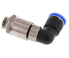 Coude 12mm & G3/8'' Joint rapide pivotant Filetages mâle Push-In Laiton nickele/PBT NBR Rotatif