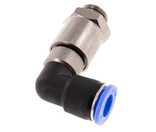 Coude 12mm & G3/8'' Joint rapide pivotant Filetages mâle Push-In Laiton nickele/PBT NBR Rotatif
