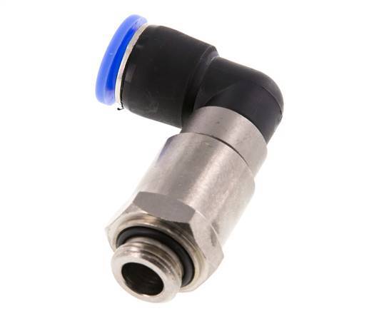 Coude 12mm & G3/8'' Joint rapide pivotant Filetages mâle Push-In Laiton nickele/PBT NBR Rotatif