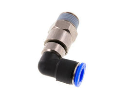 Coude 12mm & R1/2'' Joint rapide pivotant Filets mâles Push-In Laiton nickele/PBT NBR Rotatif