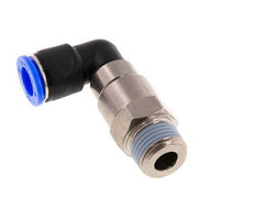 Coude 12mm & R1/2'' Joint rapide pivotant Filets mâles Push-In Laiton nickele/PBT NBR Rotatif