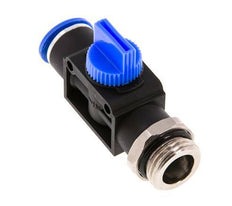 Vanne manuelle d'arrêt à 3/2 voies 12 mm - G1/2'' plastique/laiton Ventilation côté tube