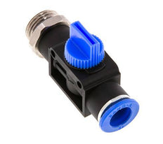 Vanne manuelle d'arrêt à 3/2 voies 12 mm - G1/2'' plastique/laiton Ventilation côté tube