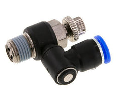 Silencieux de contrôle d'écoulement Sortie de compteur rotative 8 mm - R1/4'' Laiton/PA 66
