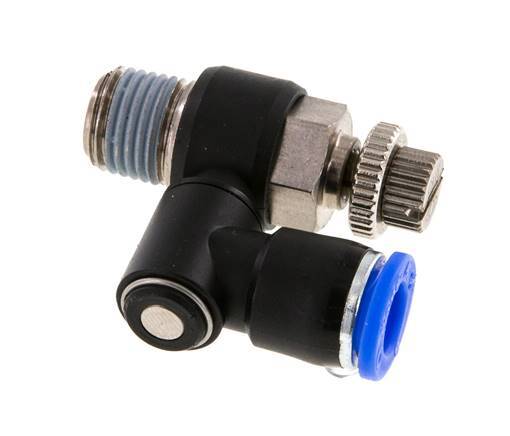 Silencieux de contrôle d'écoulement Sortie de compteur rotative 8 mm - R1/4'' Laiton/PA 66
